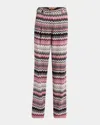 Missoni Metallic Chevron Pleated Straight-leg Trousers In Multi Pink