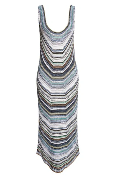 Missoni Metallic Chevron Stripe Sweater Dress In Multi