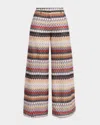 Missoni Metallic Chevron Wide-leg Trousers In Neutral