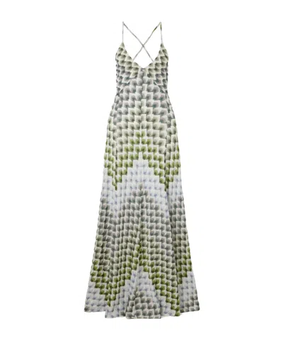 Missoni Metallic Crochet-knit Maxi Dress In Green