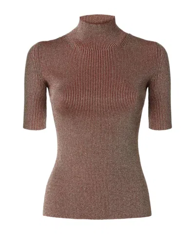 MISSONI METALLIC-EFFECT RIBBED-KNIT TOP