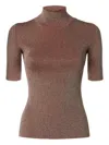 Missoni Metallic-effect Ribbed-knit Top In Burgundy