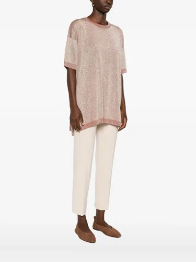 Missoni Metallic-effect Side-split Top In Pink