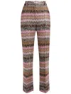 Missoni Trousers With Zig Zag Pattern In Pink