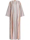 Missoni Womens Light Tones Striped Metallic-weave Knitted Maxi Dress In Silver