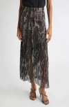 Missoni Patterned-jacquard Metallic-knit Midi Skirt In Gray