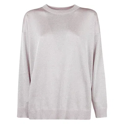 Missoni Metallic Knit Crewneck Jumper In Gray