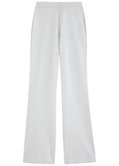 Missoni Metallic-knit Flared-leg Trousers In Silver