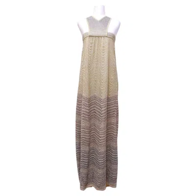 Pre-owned Missoni Metallic Knit Halter Maxi Dress - Us 4 / Eu 36 In Brown