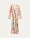 Missoni Metallic Knit Maxi Robe Coverup In Multi