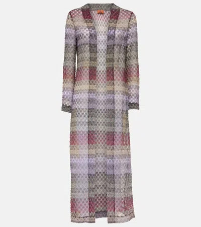 Missoni Metallic-knit Mesh Cardigan In Multicolour