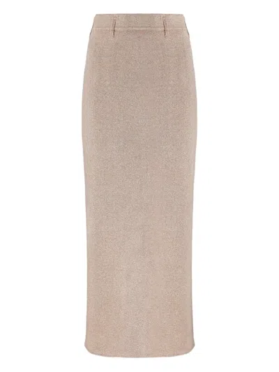 Missoni Metallic Knit Skirt In Neutral