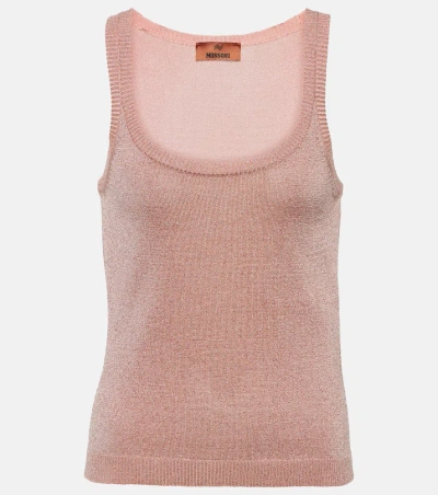 Missoni Metallic Knit Tank Top In Pink
