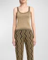 Missoni Metallic Knit Tank Top In Black & Gold