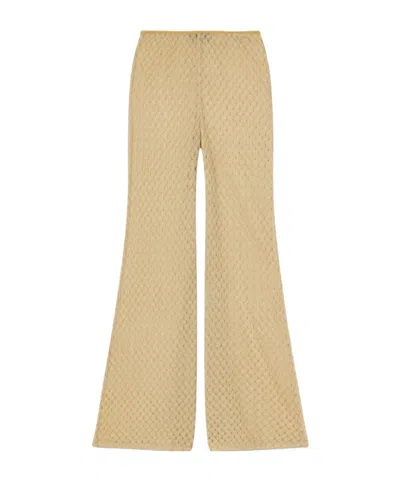 Missoni Metallic Knit Wide-leg Pants In Gold