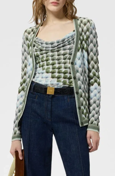 Missoni Metallic Lace Cowl Neck Camisole In S616r-green And Light Blue With White Base