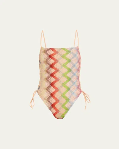 Missoni Metallic Lamé Knit One-piece Swimsuit