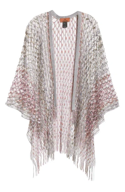 Missoni Metallic Net Cape In Silver