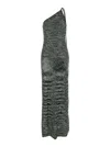 Missoni Metallic One-shoulder Sequin Long Dress With Halterneck In Viscose Blend Woman