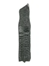 Missoni Metallic One-shoulder Sequin Long Dress With Halterneck In Viscose Blend Woman In Multicolor