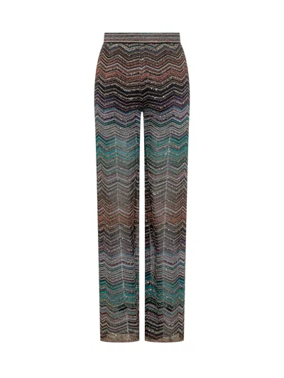 Missoni Metallic Printed Trousers - Long Style In Multi