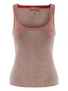 Missoni Metallic Ribbed Top In Red