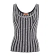 Missoni Sequin-embellished Ribbed-knit Tank In Silver