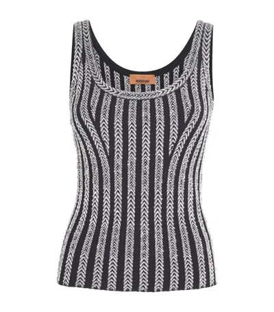 Missoni Sequin-embellished Ribbed-knit Tank In Printed