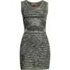 Missoni Metallic Space Dye Stripe Mini Sweater Dress In Space Dyed Black/green