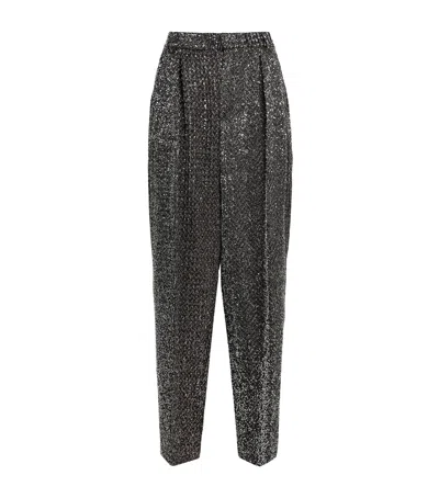 Missoni Metallic Straight Trousers In Black