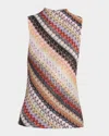Missoni Metallic Striped Sleeveless Top In Multi