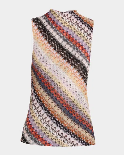 Missoni Metallic Striped Sleeveless Top In Multi