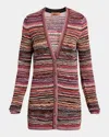 Missoni Metallic Striped V-neck Cardigan In Multicolor Bro