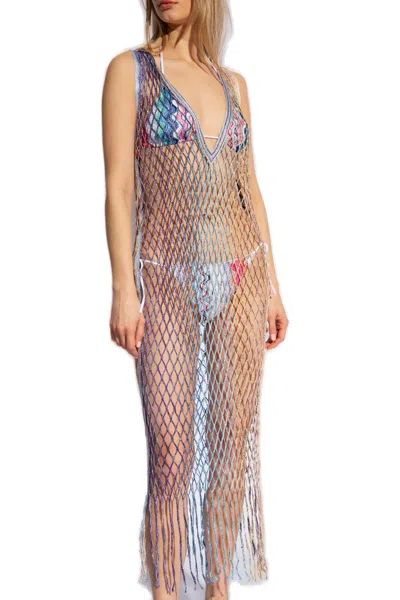 Missoni Metallic Mesh Maxi Dress In Multicolour