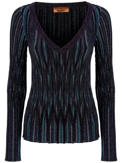 Missoni Metallic-threading Knitted Jumper In Multicoloured