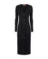Missoni Metallic-threading Long-line Cardigan In Black