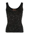 Missoni Metallic-threading Ribbed Tank Top In Black