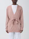 Missoni Metallic-threading Belted Cardigan In Rosa