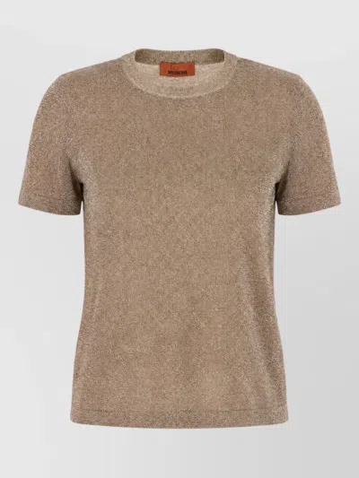 Missoni Metallic T-shirt In Brown