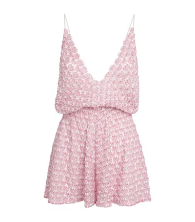 Missoni Metallic V-neck Jumpsuit In Pink