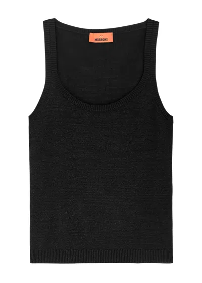 Missoni Metallic-weave Knitted Tank In Black