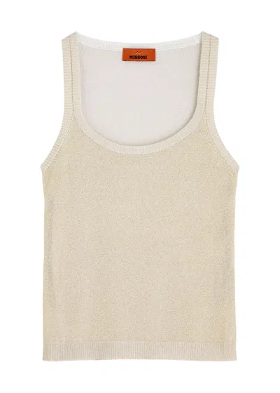 Missoni Metallic-weave Knitted Tank In Gold