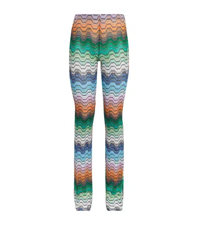 Missoni Metallic Zigzag Flared Trousers In Multi