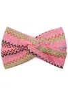 Missoni Metallic Zigzag-intarsia Knitted Headband In Pink