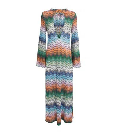 Missoni Metallic Zigzag Kaftan Maxi Dress In Multi