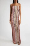 Missoni Metallic Zigzag Knit Maxi Dress In Multi