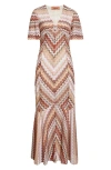 Missoni Serrated Zigzag-pattern Maxi Dress In Brown Multi