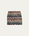 Missoni Textured Chevron Pattern Mini Skirt In Multi