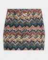 Missoni Textured Chevron Pattern Mini Skirt In Multi