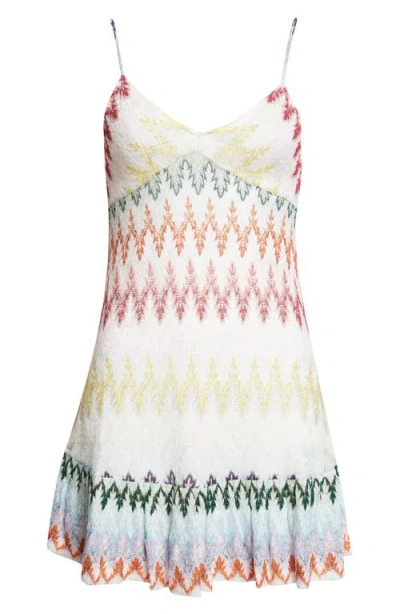 Missoni Metallic Zigzag Raschel Knit Minidress In Multi